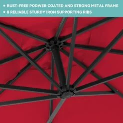 8 Ft. X 8 Ft. Steel Square Cantilever Patio Umbrella With Weighted Base In Red 8 8 Ft. X 8 Ft. Steel Square Cantilever Patio Umbrella With Weighted Base In Red -More Furniture Store cantilever umbrellas 8x8xj dz rd a0 1000