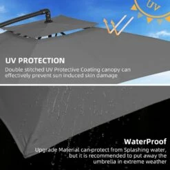 8 Ft. X 8 Ft. 2-Tier Steel Cantilever Outdoor Offset Patio Umbrella With Sandbag And Cross Base In Gray -More Furniture Store cantilever umbrellas 8x8xjs sd gy a0 1000