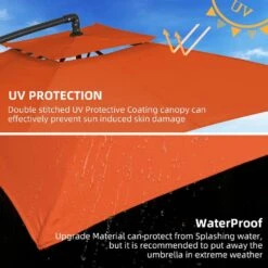 8 Ft. X 8 Ft. 2-Tier Steel Cantilever Outdoor Offset Patio Umbrella With Sandbag And Cross Base In Orange -More Furniture Store cantilever umbrellas 8x8xjs sd oe a0 1000
