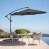 10ft Cantilever Offset Patio Umbrella With Weighted Base In Gray
