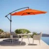 10ft Cantilever Offset Patio Umbrella With Weighted Base In Pumkin