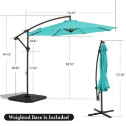 10ft Cantilever Offset Patio Umbrella With Weighted Base In Peacock Blue 13 10ft Cantilever Offset Patio Umbrella With Weighted Base In Peacock Blue -More Furniture Store cantilever umbrellas alex10 pb 44 1000