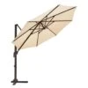 9 Ft. Round 360-Degree Rotation Cantilever Patio Umbrella In Beige