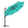 9 Ft. Round 360-Degree Rotation Cantilever Patio Umbrella In Peacock Blue