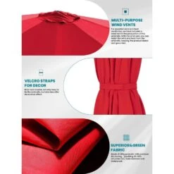 9 Ft. Round 360-Degree Rotation Cantilever Patio Umbrella In Red -More Furniture Store cantilever umbrellas alex9 red a0 1000