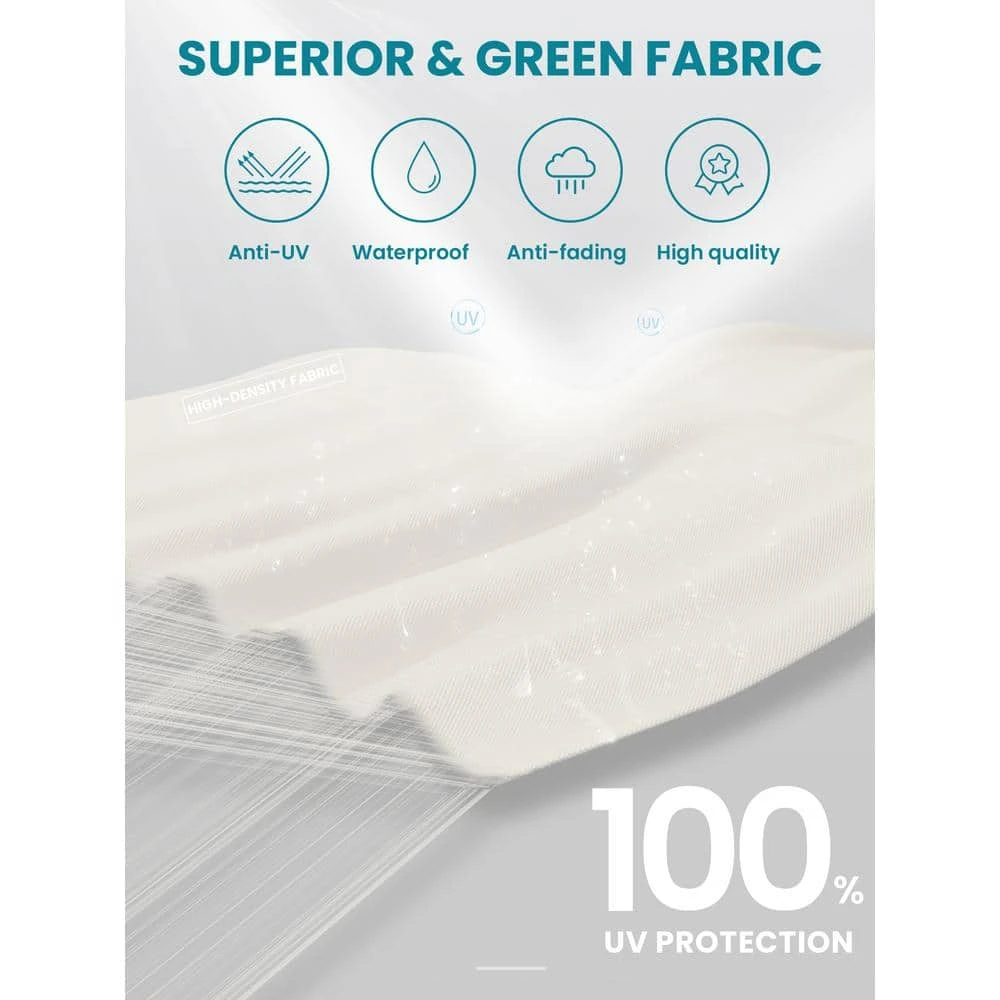 9 Ft. Round 360-Degree Rotation Cantilever Patio Umbrella In White 5 9 Ft. Round 360-Degree Rotation Cantilever Patio Umbrella In White - Image 5