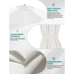 9 Ft. Round 360-Degree Rotation Cantilever Patio Umbrella In White 7 9 Ft. Round 360-Degree Rotation Cantilever Patio Umbrella In White -More Furniture Store cantilever umbrellas alex9 white a0 1000