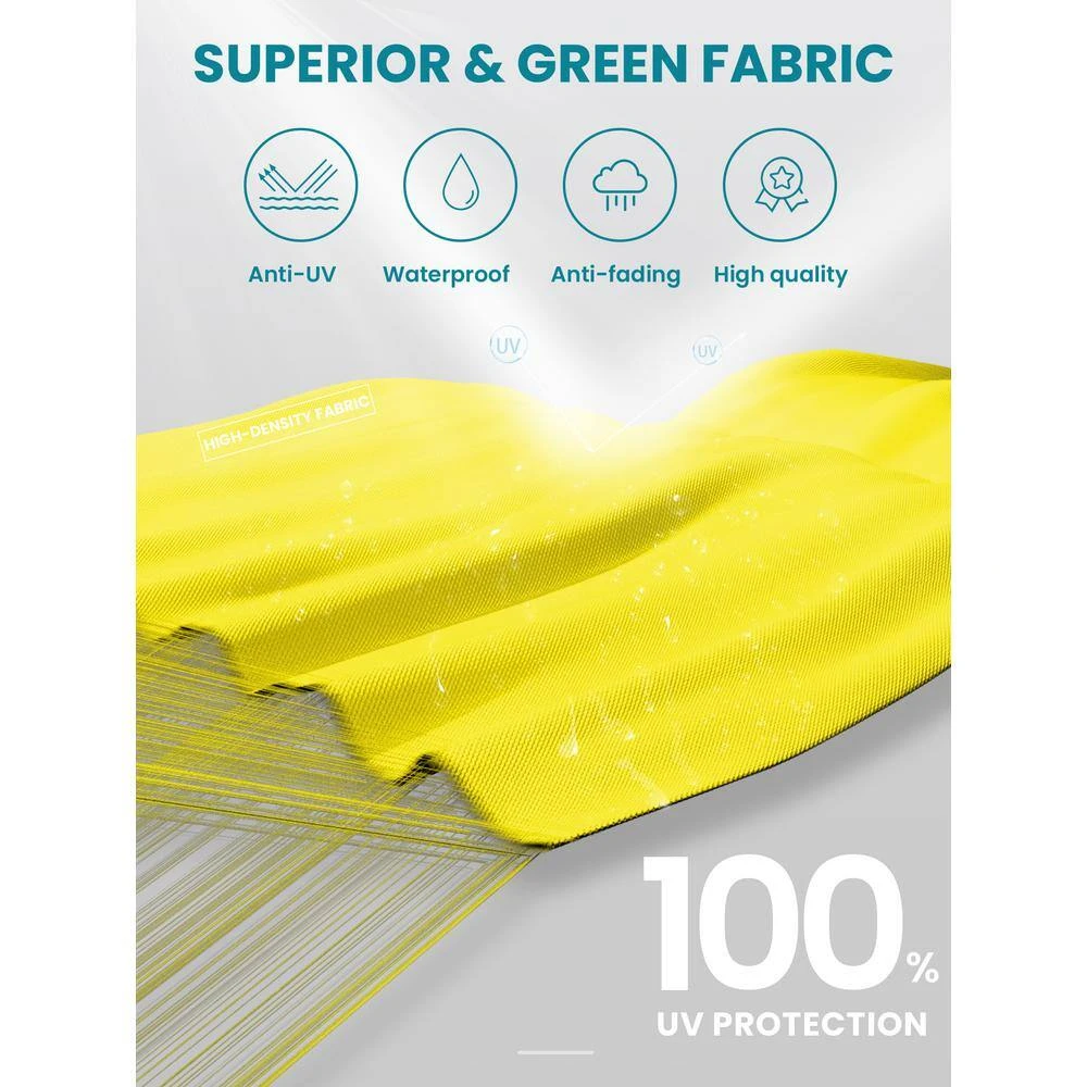 9 Ft. Round 360-Degree Rotation Cantilever Patio Umbrella In Yellow 5 9 Ft. Round 360-Degree Rotation Cantilever Patio Umbrella In Yellow - Image 5