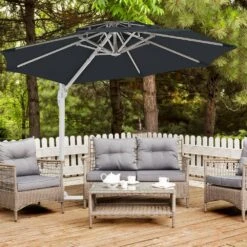10 Ft. Aluminum Cantilever Umbrella With Cover In Gray -More Furniture Store cantilever umbrellas boerte10 gray 31 1000