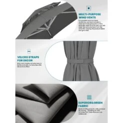 10 Ft. Aluminum Cantilever Umbrella With Cover In Gray -More Furniture Store cantilever umbrellas boerte10 gray a0 1000