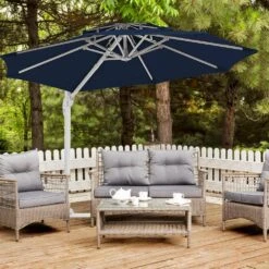 10 Ft. Aluminum Cantilever Umbrella With Cover In Navy 15 10 Ft. Aluminum Cantilever Umbrella With Cover In Navy -More Furniture Store cantilever umbrellas boerte10 navy 31 1000