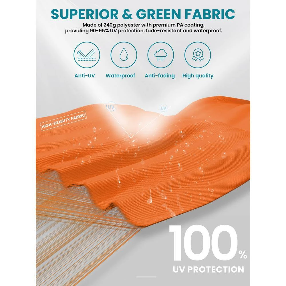 10 Ft. Aluminum Cantilever Umbrella With Cover In Orange 5 10 Ft. Aluminum Cantilever Umbrella With Cover In Orange - Image 5