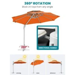 10 Ft. Aluminum Cantilever Umbrella With Cover In Orange 14 10 Ft. Aluminum Cantilever Umbrella With Cover In Orange -More Furniture Store cantilever umbrellas boerte10 orange 77 1000