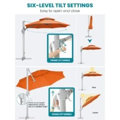 10 Ft. Aluminum Cantilever Umbrella With Cover In Orange 16 10 Ft. Aluminum Cantilever Umbrella With Cover In Orange -More Furniture Store cantilever umbrellas boerte10 orange d4 1000