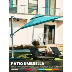10 Ft. Aluminum Cantilever Umbrella With Cover In Peacook Blue -More Furniture Store cantilever umbrellas boerte10 pb 31 1000