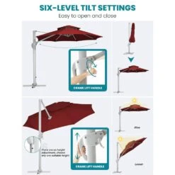 10 Ft. Aluminum Cantilever Umbrella With Cover In Red -More Furniture Store cantilever umbrellas boerte10 red d4 1000