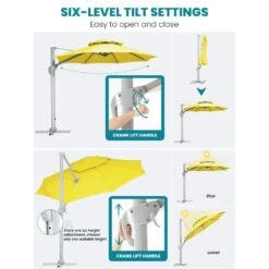 10 Ft. Aluminum Cantilever Umbrella With Cover In Yellow -More Furniture Store cantilever umbrellas boerte10 yellow d4 1000