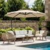 10 Ft. Round Patio Cantilever Umbrella With Cover In Beige