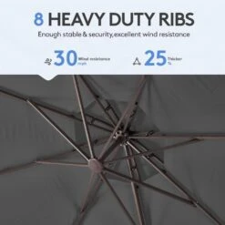 10 Ft. Round Patio Cantilever Umbrella With Cover In Gray -More Furniture Store cantilever umbrellas boerte11 gray 44 1000