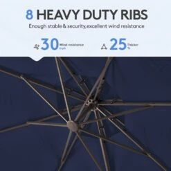 10 Ft. Round Patio Cantilever Umbrella With Cover In Navy -More Furniture Store cantilever umbrellas boerte11 navy 44 1000