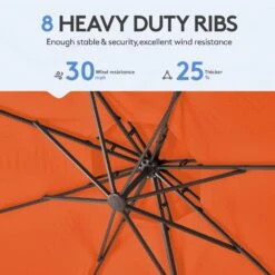 10 Ft. Round Patio Cantilever Umbrella With Cover In Orange -More Furniture Store cantilever umbrellas boerte11 orange 44 1000