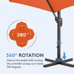 10 Ft. Round Patio Cantilever Umbrella With Cover In Orange -More Furniture Store cantilever umbrellas boerte11 orange 4f 1000