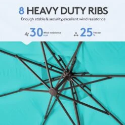 10 Ft. Round Patio Cantilever Umbrella With Cover In Peacock Blue -More Furniture Store cantilever umbrellas boerte11 pb 44 1000