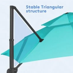 10 Ft. Round Patio Cantilever Umbrella With Cover In Peacock Blue -More Furniture Store cantilever umbrellas boerte11 pb fa 1000