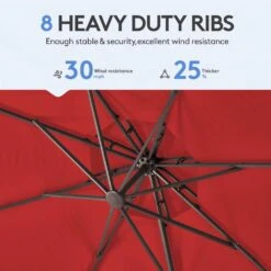 10 Ft. Round Patio Cantilever Umbrella With Cover In Red -More Furniture Store cantilever umbrellas boerte11 red 44 1000