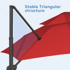 10 Ft. Round Patio Cantilever Umbrella With Cover In Red -More Furniture Store cantilever umbrellas boerte11 red fa 1000
