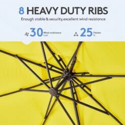 10 Ft. Round Patio Cantilever Umbrella With Cover In Yellow -More Furniture Store cantilever umbrellas boerte11 yellow 44 1000