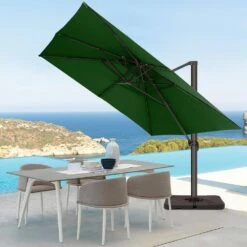 SunShade Deluxe 10 Ft. Square Cantilever Umbrella With Cover Heavy-Duty 360° Rotation Patio Umbrella In Dark Green 11 SunShade Deluxe 10 Ft. Square Cantilever Umbrella With Cover Heavy-Duty 360° Rotation Patio Umbrella In Dark Green -More Furniture Store cantilever umbrellas djfx10 dgn 31 1000
