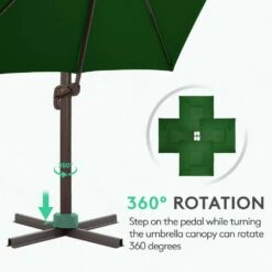 SunShade Deluxe 10 Ft. Square Cantilever Umbrella With Cover Heavy-Duty 360° Rotation Patio Umbrella In Dark Green 10 SunShade Deluxe 10 Ft. Square Cantilever Umbrella With Cover Heavy-Duty 360° Rotation Patio Umbrella In Dark Green -More Furniture Store cantilever umbrellas djfx10 dgn 44 1000