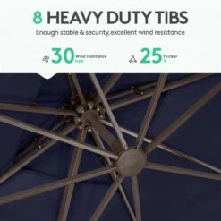 SunShade Deluxe 10 Ft. Square Cantilever Umbrella With Cover Heavy-Duty 360° Rotation Patio Umbrella In Navy 8 SunShade Deluxe 10 Ft. Square Cantilever Umbrella With Cover Heavy-Duty 360° Rotation Patio Umbrella In Navy -More Furniture Store cantilever umbrellas djfx10 nv 4f 1000