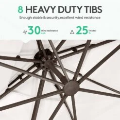 SunShade Deluxe 10 Ft. Square Cantilever Umbrella With Cover Heavy-Duty 360° Rotation Patio Umbrella In Off-White 8 SunShade Deluxe 10 Ft. Square Cantilever Umbrella With Cover Heavy-Duty 360° Rotation Patio Umbrella In Off-White -More Furniture Store cantilever umbrellas djfx10 wt 4f 1000