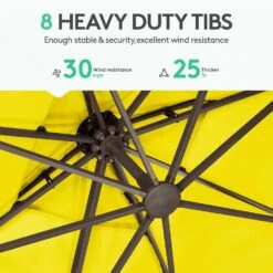 SunShade Deluxe 10 Ft. Square Cantilever Umbrella With Cover Heavy-Duty 360° Rotation Patio Umbrella In Yellow -More Furniture Store cantilever umbrellas djfx10 ye 4f 1000