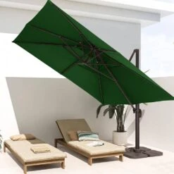 SunShade Deluxe 11 Ft. Square Cantilever Umbrella With Cover Heavy-Duty 360° Rotation Patio Umbrella In Dark Green 17 SunShade Deluxe 11 Ft. Square Cantilever Umbrella With Cover Heavy-Duty 360° Rotation Patio Umbrella In Dark Green -More Furniture Store cantilever umbrellas djfx11 dgn 31 1000