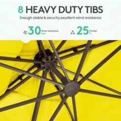 SunShade Deluxe 11 Ft. Square Cantilever Umbrella With Cover Heavy-Duty 360° Rotation Patio Umbrella In Yellow -More Furniture Store cantilever umbrellas djfx11 ye 4f 1000