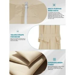 Deluxe Square Aluminum 10 Ft. X 10 Ft. Large Curvy Cantilever Outdoor Patio Umbrella With Cover In Beige -More Furniture Store cantilever umbrellas fgwt10 beige a0 1000