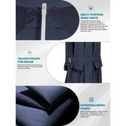 Deluxe Square Aluminum 10 Ft. X 10 Ft. Large Curvy Cantilever Outdoor Patio Umbrella With Cover In Navy -More Furniture Store cantilever umbrellas fgwt10 navy a0 1000