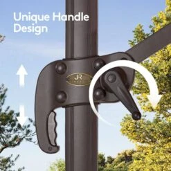 10 Ft. Square Cantilever Umbrella Patio Rotation Outdoor Umbrella With Cover In Dark Green -More Furniture Store cantilever umbrellas fxlms10 dgn 4f 1000