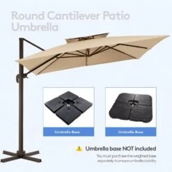 11 Ft. Square Cantilever Umbrella Patio Rotation Outdoor Umbrella With Cover In Beige -More Furniture Store cantilever umbrellas fxlms11 bg 77 1000