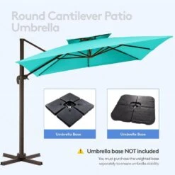 11 Ft. Square Cantilever Umbrella Patio Rotation Outdoor Umbrella With Cover In Peacock Blue -More Furniture Store cantilever umbrellas fxlms11 pb c3 1000