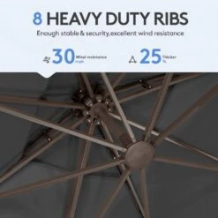 12 Ft. X 12 Ft. Square Outdoor Cantilever Umbrella Patio 2-Tier Top Rotation Umbrella With Cover In Gray 13 12 Ft. X 12 Ft. Square Outdoor Cantilever Umbrella Patio 2-Tier Top Rotation Umbrella With Cover In Gray -More Furniture Store cantilever umbrellas lk12fx hd gray 44 1000