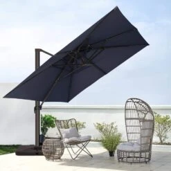 12 Ft. X 12 Ft. Square Outdoor Cantilever Umbrella Patio 2-Tier Top Rotation Umbrella With Cover In Navy 13 12 Ft. X 12 Ft. Square Outdoor Cantilever Umbrella Patio 2-Tier Top Rotation Umbrella With Cover In Navy -More Furniture Store cantilever umbrellas lk12fx hd navy 31 1000
