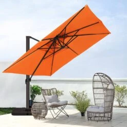 12 Ft. X 12 Ft. Square Outdoor Cantilever Umbrella Orange Patio 2-Tier Top Rotation Umbrella With Cover 15 12 Ft. X 12 Ft. Square Outdoor Cantilever Umbrella Orange Patio 2-Tier Top Rotation Umbrella With Cover -More Furniture Store cantilever umbrellas lk12fx hd org 31 1000