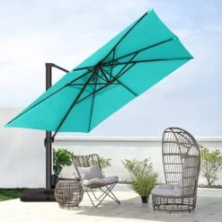 12 Ft. X 12 Ft. Square Outdoor Cantilever Umbrella Patio 2-Tier Top Rotation Umbrella With Cover In Peacock Blue 15 12 Ft. X 12 Ft. Square Outdoor Cantilever Umbrella Patio 2-Tier Top Rotation Umbrella With Cover In Peacock Blue -More Furniture Store cantilever umbrellas lk12fx hd pblue 31 1000