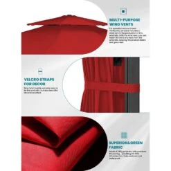 10 Ft. 2-Tier Height Adjustable Cantilever Patio Umbrella With Cover In Red -More Furniture Store cantilever umbrellas lk9 red 66 1000