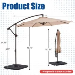 Curvy 10 Ft. Steel Large Cantilever Patio Umbrella With Cross Base In Beige -More Furniture Store cantilever umbrellas s 10xjs beige 44 1000