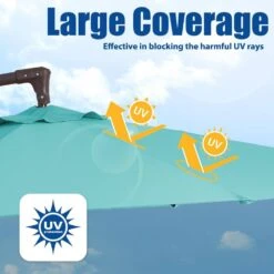 Curvy 10 Ft. Steel Large Cantilever Patio Umbrella With Cross Base In Peacock Blue -More Furniture Store cantilever umbrellas s 10xjs pblue 1f 1000